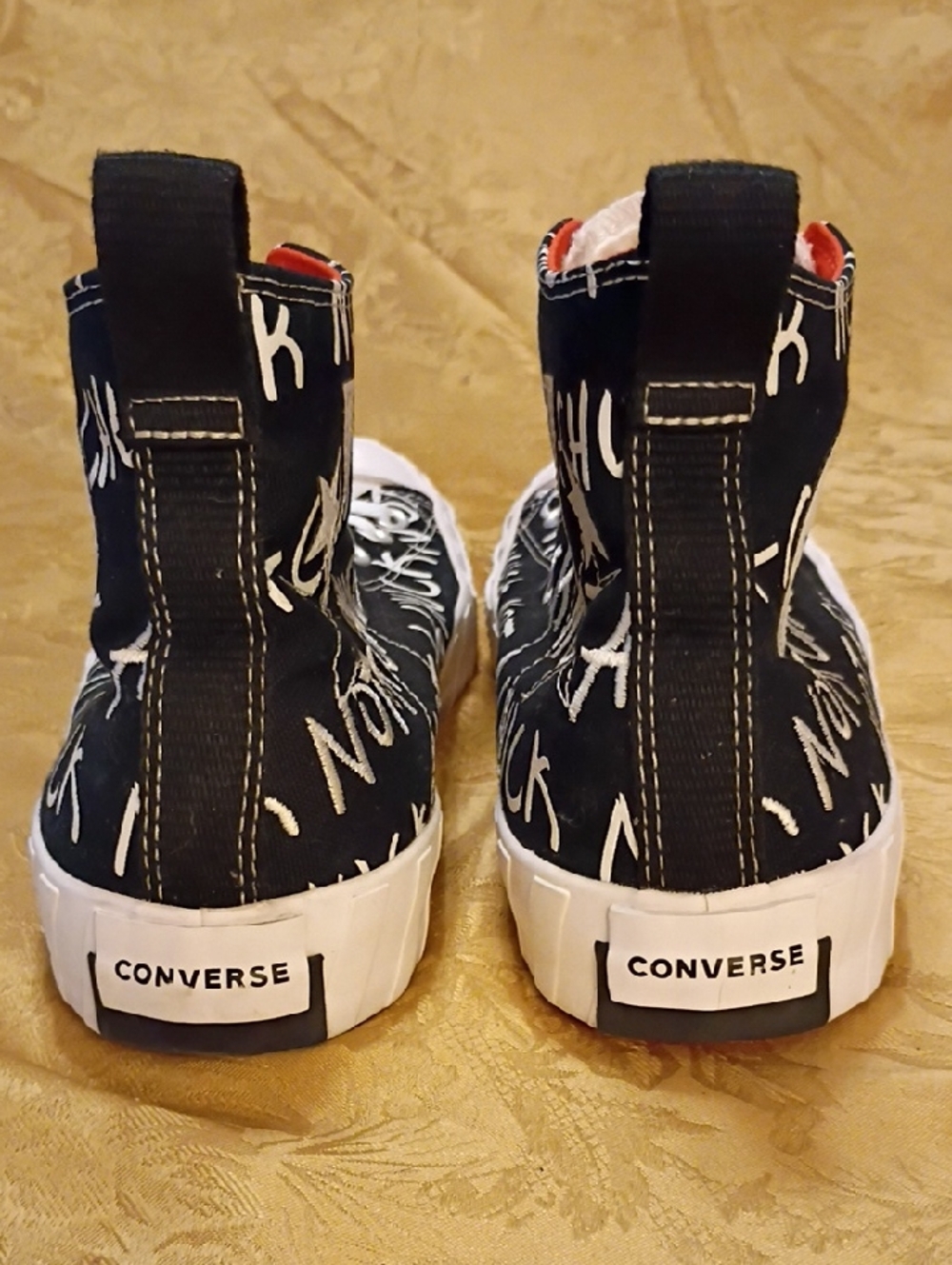 CONVERSE All Star Black High-Top Graffiti Embroidery Men's 10.0 Women's 12.0 - Picture 8 of 13